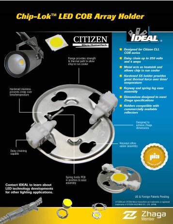 Citizen Chip-Lokâ¢ LED COB Array Holder Brochure