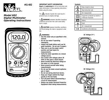 #61-602 Model 602 Digital Multimeter Operating Instructions