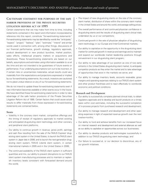 CONSOLIDATED FINANCIAL STATEMENTS - Boston Scientific