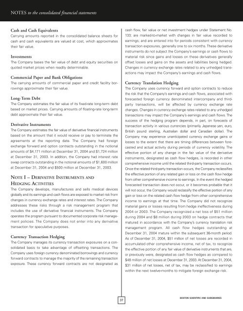 CONSOLIDATED FINANCIAL STATEMENTS - Boston Scientific