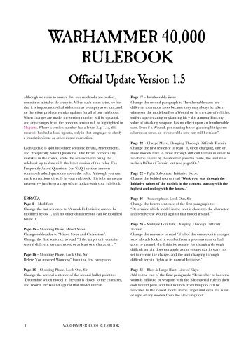 40K RULEBOOK v1.5 - Games Workshop