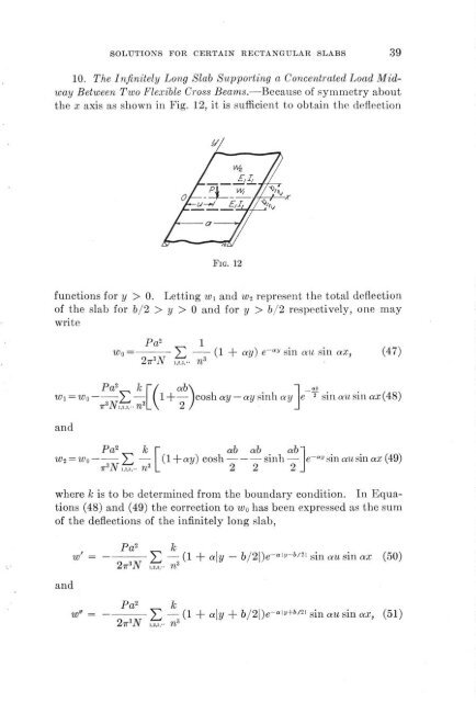 Solutions for certain rectangular slabs continuous over flexible ...