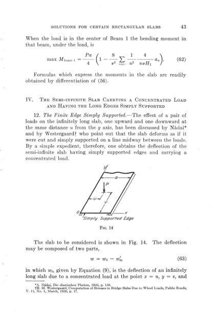 Solutions for certain rectangular slabs continuous over flexible ...