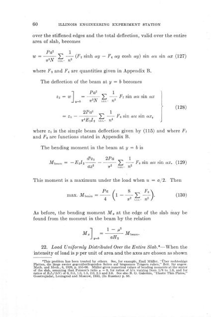 Solutions for certain rectangular slabs continuous over flexible ...