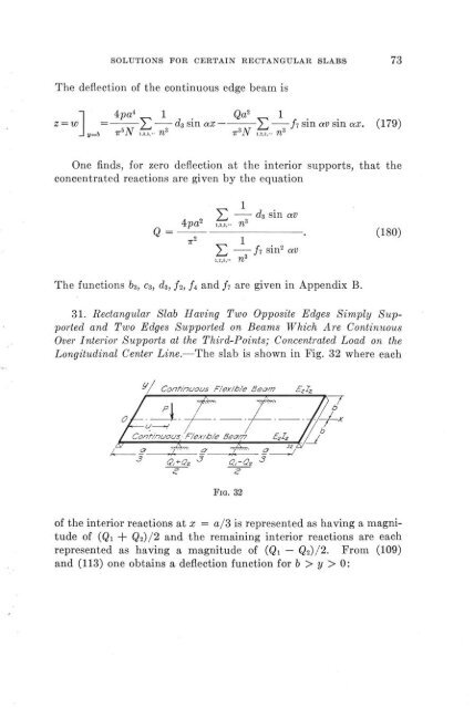 Solutions for certain rectangular slabs continuous over flexible ...