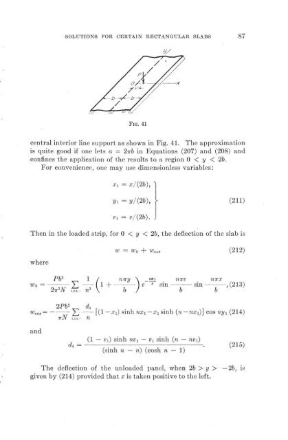 Solutions for certain rectangular slabs continuous over flexible ...