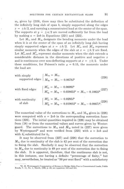 Solutions for certain rectangular slabs continuous over flexible ...