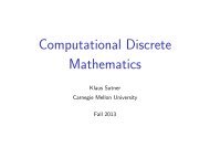 Mathematics - School of Computer Science - Carnegie Mellon ...