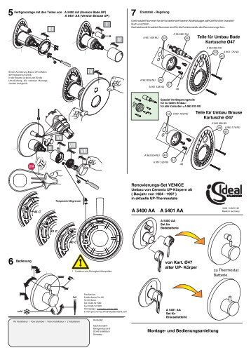 Montageanleitung (Baujahr 1984-1997) - Ideal Standard