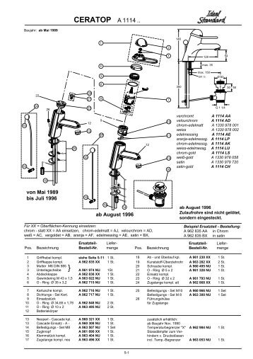 Ersatzteilkatalog ARMATUREN 18AE - Ideal Standard