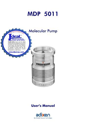 Alcatel Vacuum Pump Manual