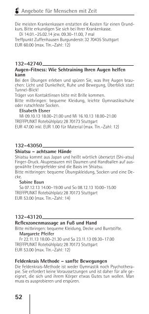 Angebote fÃ¼r Menschen mit Zeit - 2/2013 - Volkshochschule Stuttgart