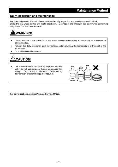 Yamato ADP21, ADP31, Vacuum Drying Oven Instruction Manual