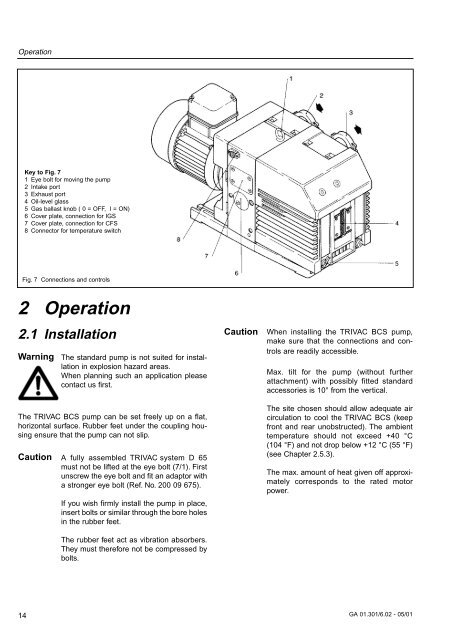 Leybold D65BCS, D40BCS, Instruction Manual - Ideal Vacuum ...