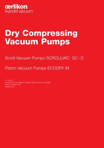 Dry Compressing Vacuum Pumps - Javac