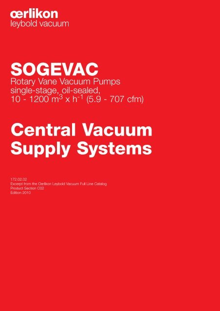 SOGEVAC Rotary Vane Vacuum Pumps.pdf - Ideal Vacuum Products