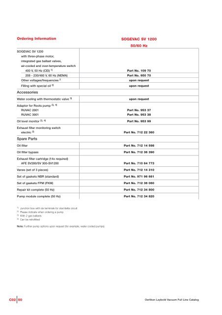 SOGEVAC Rotary Vane Vacuum Pumps.pdf - Ideal Vacuum Products