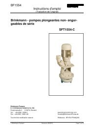 pompes plongeantes non- engor- geables de ... - Brinkmann Pumps