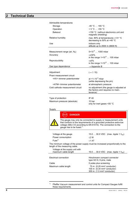 Pfeiffer PKR 251 Full Range Gauge Pirani Cold Cathode Transmitter