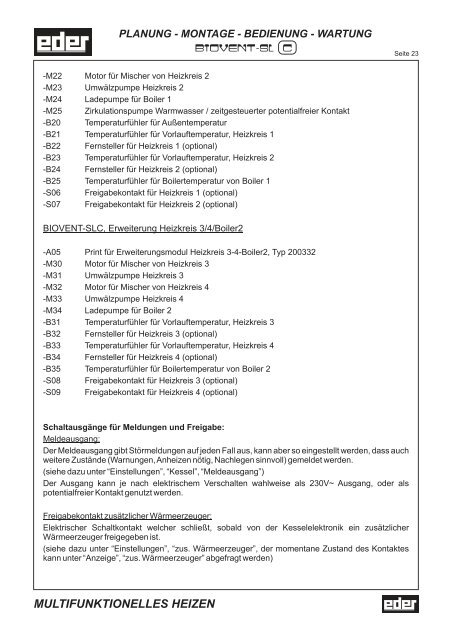 Bedienungsanleitung Biovent SLC - Eder