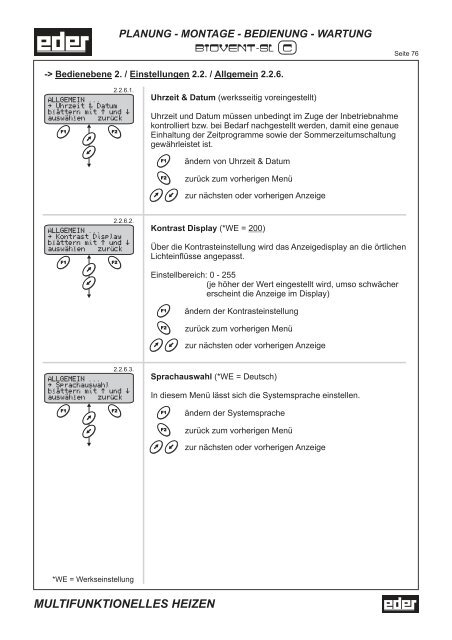 Bedienungsanleitung Biovent SLC - Eder