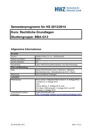 Semesterprogramm BBA-G13 - Hispeed