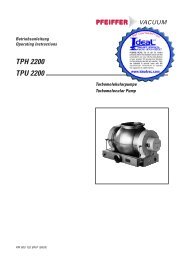 Pfeiffer TPH 2200, TPU 2200, Turbomolecular Pump, Operating ...