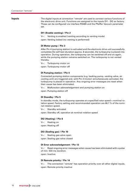 Pfeiffer, TC 400, Electronic Drive Unit, Operating_Instructions