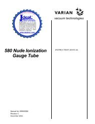 Varian, 580 Nude Ionization Gauge, Instruction Manual