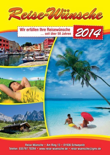 kÃ¶nnen Sie den neuen Reisekatalog 2014 - Reise-Wuensche