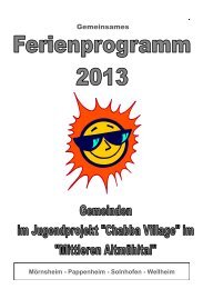 Ferienprogramm 2013 - Stadt Pappenheim