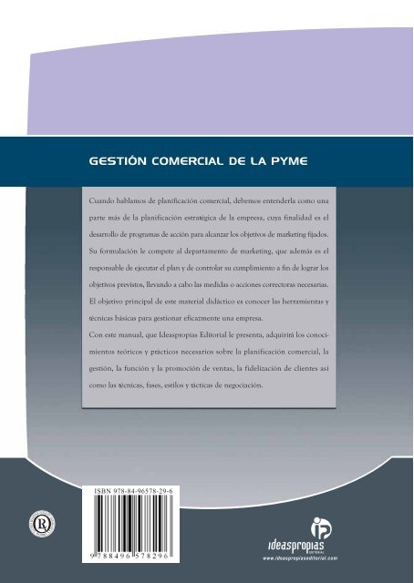 GESTIÃN COMERCIAL DE LA PYME - Ideaspropias Editorial