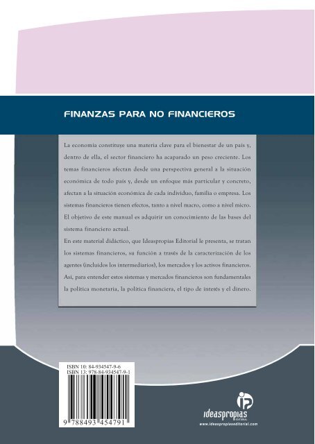 FINANZAS PARA NO FINANCIEROS - Ideaspropias Editorial