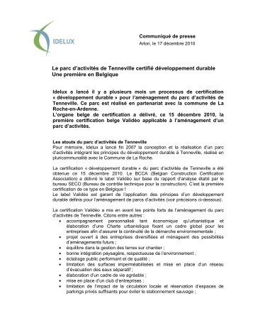 d'info dans le communiquÃ© de presse (PDF). - Idelux