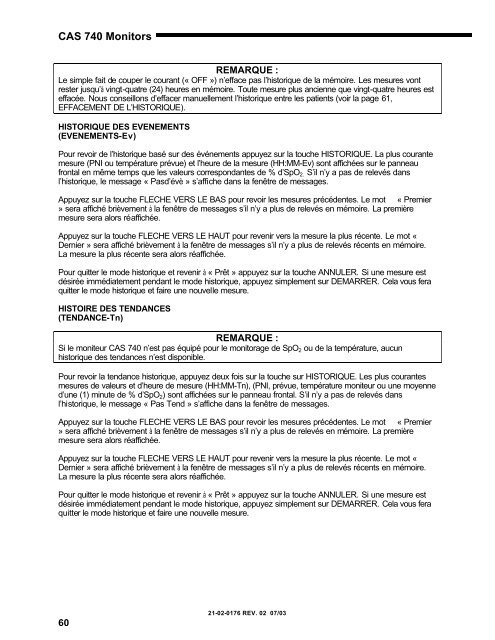 CAS 740 Moniteur de signes vitaux