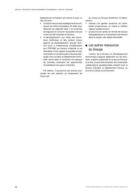 Strategic plan and management contract 2008-2010 - Idelux