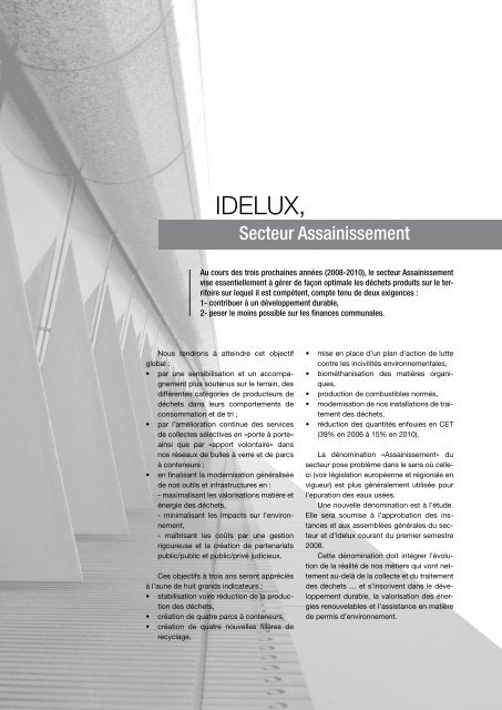 Strategic plan and management contract 2008-2010 - Idelux