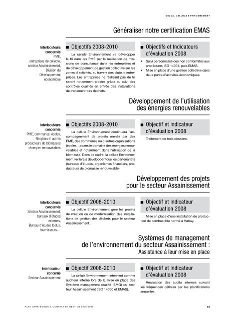 Strategic plan and management contract 2008-2010 - Idelux