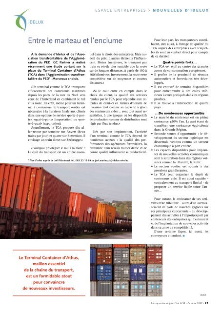 Le Terminal Container d'Athus, tremplin pour l'essor de la ... - Idelux