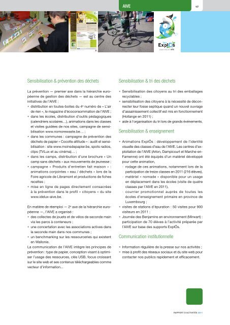 Rapport d'activitÃ©s 2011 - Idelux