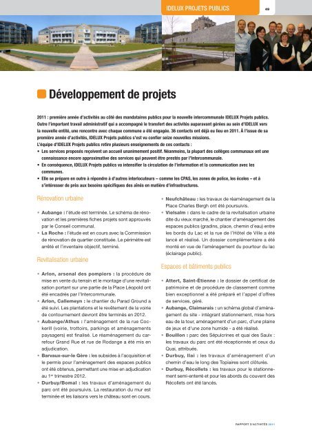 Rapport d'activitÃ©s 2011 - Idelux