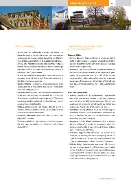 Rapport d'activitÃ©s 2011 - Idelux