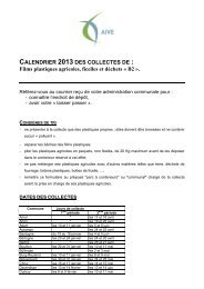 CALENDRIER 2013 DES COLLECTES DE : Films ... - Idelux