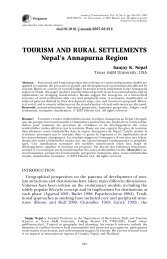TOURISM AND RURAL SETTLEMENTS Nepal's ... - ResearchGate