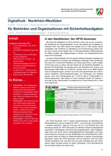 Inhalt In Kürze… - Institut der Feuerwehr Nordrhein-Westfalen