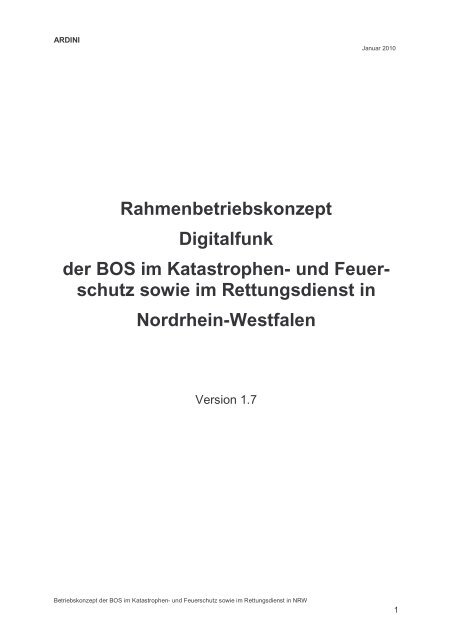 Rahmenbetriebskonzept Digitalfunk der BOS im Katastrophen- und ...