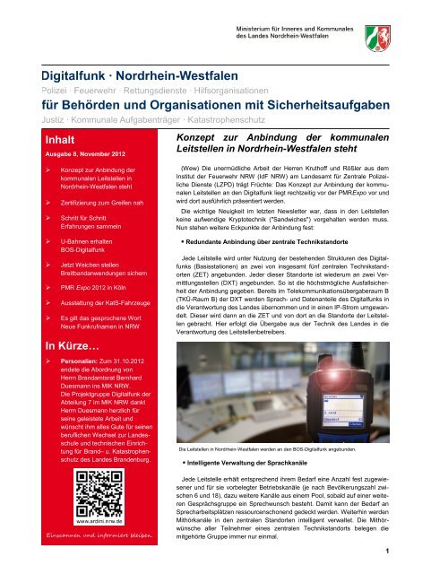 Newsletter ARDINI Nordrhein-Westfalen - Institut der Feuerwehr ...