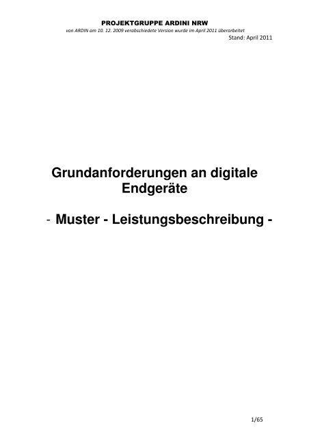 Grundanforderungen an digitale Endgeräte - Muster - Institut der ...