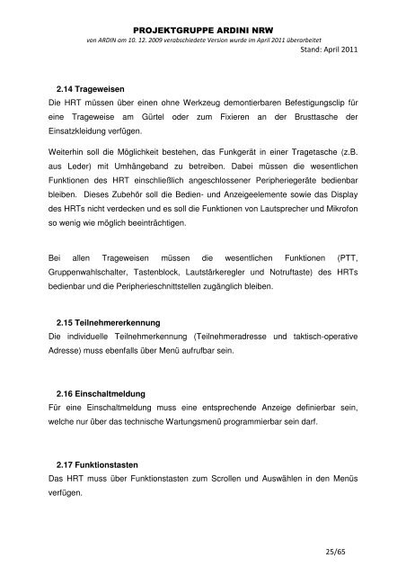 Grundanforderungen an digitale Endgeräte - Muster - Institut der ...