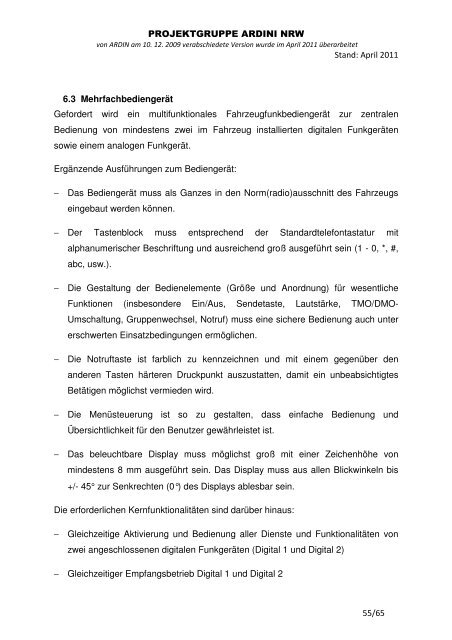 Grundanforderungen an digitale Endgeräte - Muster - Institut der ...